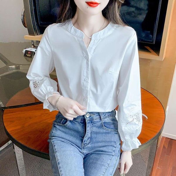 autumn shirt style french temperament embroidered hollowed out long sleeved loose white for women
autumn shirt style french temperament embroidered hollowed out long sleeved loose white for women