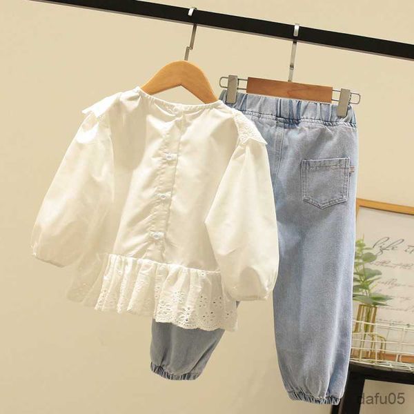clothing sets girls fall casual set style outfit girls fashion +pearl jeans two piece sets kids party long sleeve cotton suits r230815, White
clothing sets girls fall casual set style outfit girls fashion +pearl jeans two piece sets kids party long sleeve cotton suits r230815, White