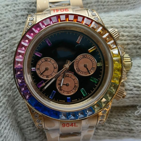 men's watch automatic mechanical movement watch 116595 40mm folding oyster safety buckle inlaid with 56 round cut diamonds triple lock, Slivery;brown
men's watch automatic mechanical movement watch 116595 40mm folding oyster safety buckle inlaid with 56 round cut diamonds triple lock, Slivery;brown