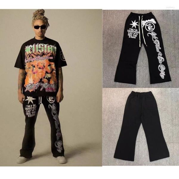 men's pants hellstar spring and summer high street sweatpants wash spliced flared for men women, Black
men's pants hellstar spring and summer high street sweatpants wash spliced flared for men women, Black