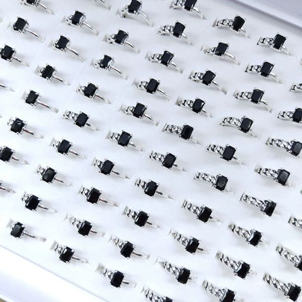 50pcs black square crystal glass ring with opening for women's jewelry ring gift wholesale and bulk sale, Silver
50pcs black square crystal glass ring with opening for women's jewelry ring gift wholesale and bulk sale, Silver