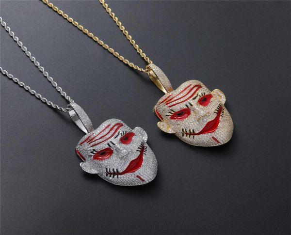 hip hop lab diamond clown pendant necklace iced out zircon gold silver plated with stainless steel rope chain3796246
hip hop lab diamond clown pendant necklace iced out zircon gold silver plated with stainless steel rope chain3796246