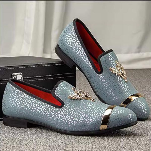 new men's velvet loafers dress shoes metallic embellished party luxury loafers 39-47 a27, Black
new men's velvet loafers dress shoes metallic embellished party luxury loafers 39-47 a27, Black