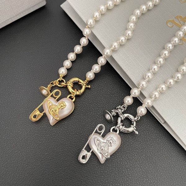designer new queen mother love pearl pin necklace female saturn peach heart paper clip pendant collarbone chain wedding gift, Silver
designer new queen mother love pearl pin necklace female saturn peach heart paper clip pendant collarbone chain wedding gift, Silver