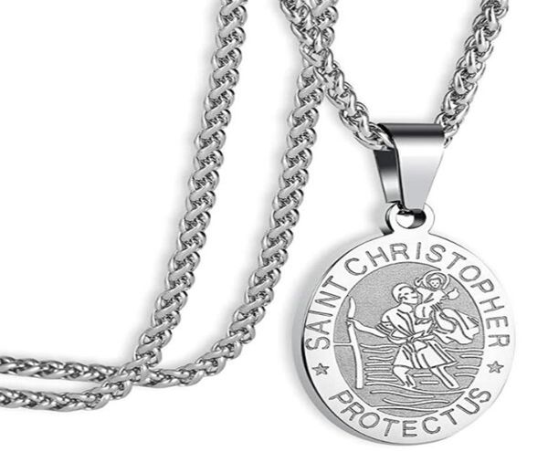 st saint michaelchriser pendant necklace medal for women men with stainless steel chain4558381, Silver
st saint michaelchriser pendant necklace medal for women men with stainless steel chain4558381, Silver