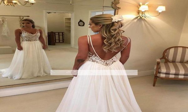 elegant a line beach wedding dresses 2020 new lace applique v neck backless chiffon bridal gowns custom made 7487750140, White 
elegant a line beach wedding dresses 2020 new lace applique v neck backless chiffon bridal gowns custom made 7487750140, White