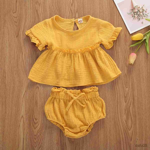 clothing sets colors summr toddler newborn baby girls cotton clothes ruffles short sleeve shirts+shorts 2pcs infant clothing outfits r230815, White
clothing sets colors summr toddler newborn baby girls cotton clothes ruffles short sleeve shirts+shorts 2pcs infant clothing outfits r230815, White