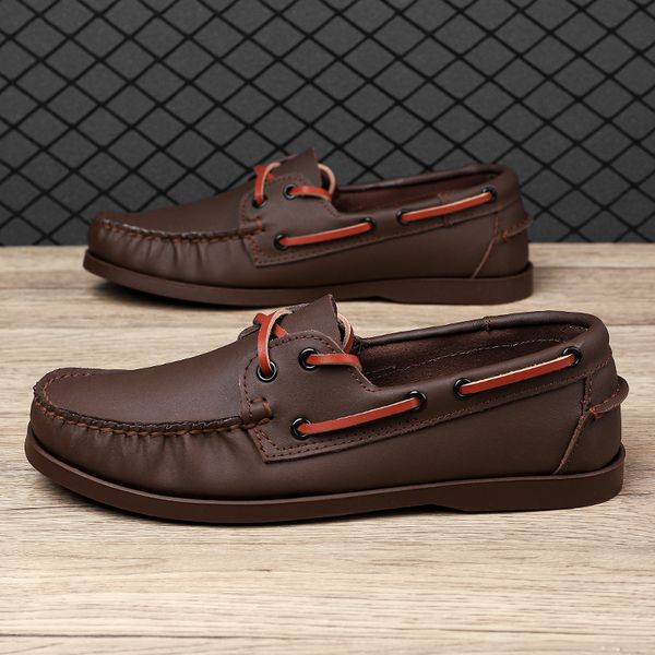 dress shoes original men's leather sailing loafers laceup classic large size comfortable outdoor wearresistant fashion breathable 23081, Black
dress shoes original men's leather sailing loafers laceup classic large size comfortable outdoor wearresistant fashion breathable 23081, Black
