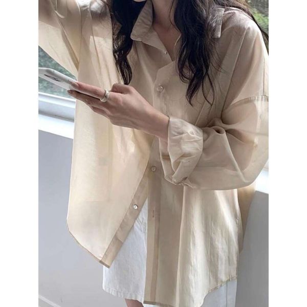 apricot split chiffon shirt for women summer thin sense small sunscreen high quality, White
apricot split chiffon shirt for women summer thin sense small sunscreen high quality, White