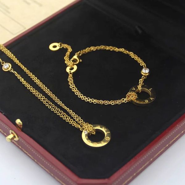 double layer bracelet necklace designer jewelry set with diamonds luxury jewelry womens gold plate jewelry fashion woman titanium steel chai, Silver
double layer bracelet necklace designer jewelry set with diamonds luxury jewelry womens gold plate jewelry fashion woman titanium steel chai, Silver