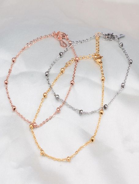 1 pc bead woman luxury jewelry titanium steel 18 k rose gold ankle chain bracelet1553827, Black
1 pc bead woman luxury jewelry titanium steel 18 k rose gold ankle chain bracelet1553827, Black