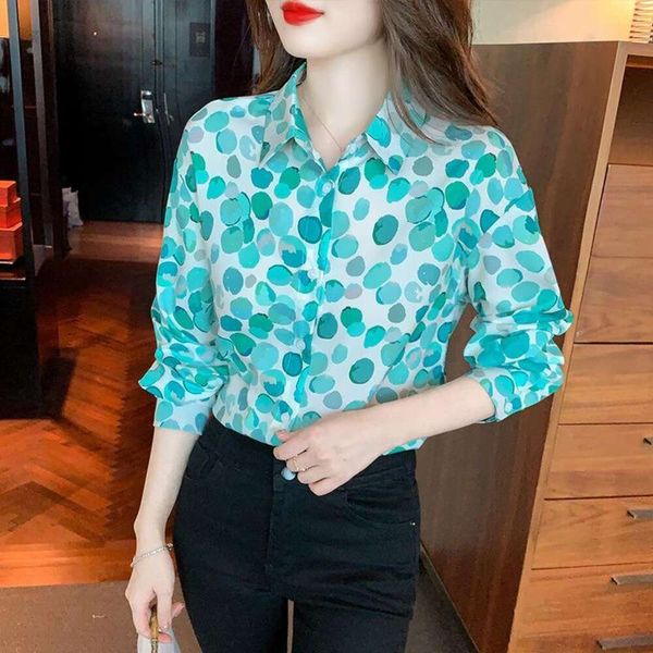 item autumn womens blouses fresh watercolor green grape print french shirt temperament silk women, White
item autumn womens blouses fresh watercolor green grape print french shirt temperament silk women, White