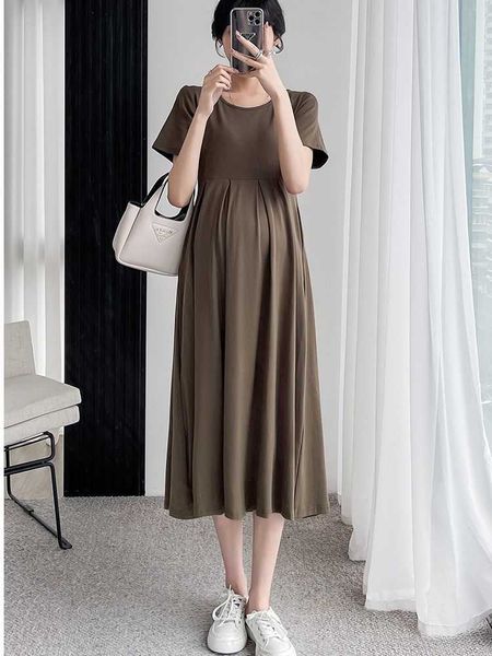 korean style fashion summer maternity dress o-neck short sleeve loose casual pregnant women pleated dress pregnancy clothes, White
korean style fashion summer maternity dress o-neck short sleeve loose casual pregnant women pleated dress pregnancy clothes, White