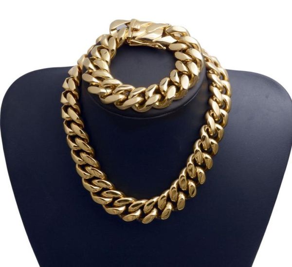 22mm exaggerated superwide men cuban link chain jewlery set hip hop stainless steel choker necklace bracelet 18k gold plated 16q4667099, Silver
22mm exaggerated superwide men cuban link chain jewlery set hip hop stainless steel choker necklace bracelet 18k gold plated 16q4667099, Silver