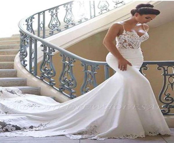 lace appliqued mermaid wedding dresses vintage spaghetti open back beach bohemian bridal gown bm09686927015, White
lace appliqued mermaid wedding dresses vintage spaghetti open back beach bohemian bridal gown bm09686927015, White