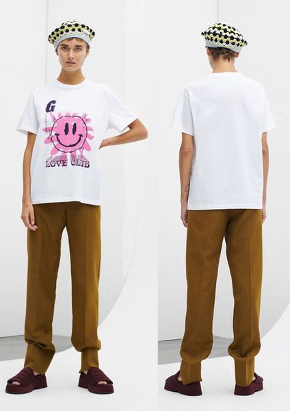 2023ss ganni women designer t shirt fashion cotton tee face love club printed loose short sleeved t-shirt for women, White
2023ss ganni women designer t shirt fashion cotton tee face love club printed loose short sleeved t-shirt for women, White