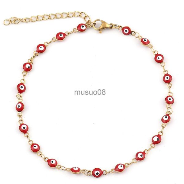 anklets stainless steel anklet enamel round evil eye anklets brelets for women man summer jewelry gifts 23cm(9") long 1 piece j230815, Red;blue
anklets stainless steel anklet enamel round evil eye anklets brelets for women man summer jewelry gifts 23cm(9") long 1 piece j230815, Red;blue