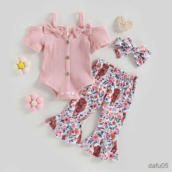 clothing sets 3pcs baby girls summer clothes set shoulder short sleeves ribbed romper cow head flower print flare pants headband r230815, White
clothing sets 3pcs baby girls summer clothes set shoulder short sleeves ribbed romper cow head flower print flare pants headband r230815, White