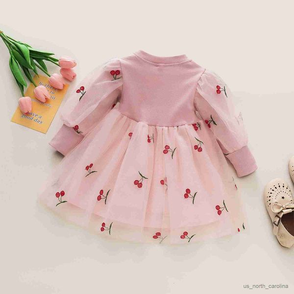 girl's dresses infant baby girl princess clothes cherry embroidery long sleeve layered tulle party dresses newborn for baby spring dres, Red;yellow
girl's dresses infant baby girl princess clothes cherry embroidery long sleeve layered tulle party dresses newborn for baby spring dres, Red;yellow