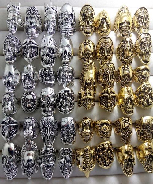 whole 100pcs silver gold skull head patten skeleton alloy rings jewelry finger ring crystal men punk biker fashion size 8117084823, Golden;silver
whole 100pcs silver gold skull head patten skeleton alloy rings jewelry finger ring crystal men punk biker fashion size 8117084823, Golden;silver
