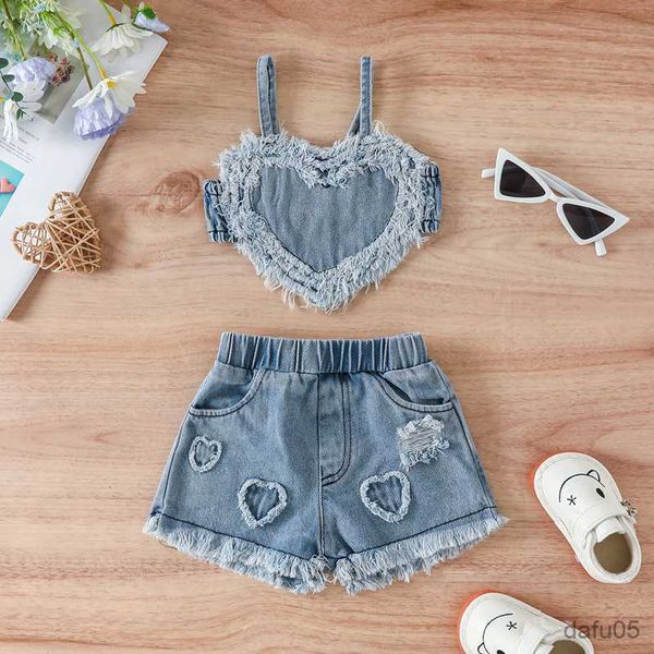 clothing sets 2pcs baby girls lovely clothes sets denim sleeveless heart camisole vest elastic ripped shorts summer clothing r230815, White
clothing sets 2pcs baby girls lovely clothes sets denim sleeveless heart camisole vest elastic ripped shorts summer clothing r230815, White