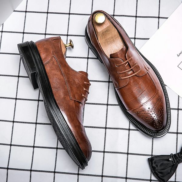 dress shoes korean fashion casual leather shoes men's business formal comfortable dress 230814, Black
dress shoes korean fashion casual leather shoes men's business formal comfortable dress 230814, Black