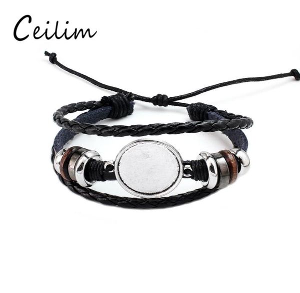 fashion jewelry diy multi layer leather bracelet bangle blank base fit 20mm round po glass cabochon setting bezel tray jewelry 5193564, Black
fashion jewelry diy multi layer leather bracelet bangle blank base fit 20mm round po glass cabochon setting bezel tray jewelry 5193564, Black