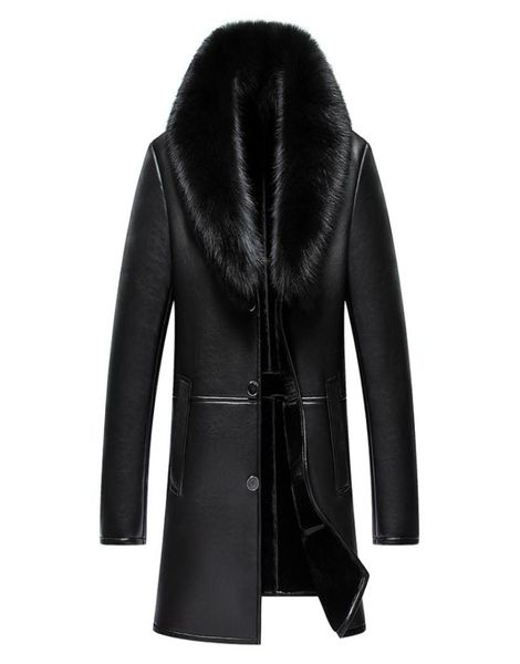 2017 new arrival long real big fur collar men039s winter leather jacket thick warm leather men coat7374433, Black
2017 new arrival long real big fur collar men039s winter leather jacket thick warm leather men coat7374433, Black