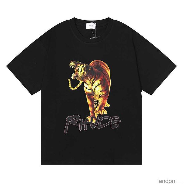 2023 new men's t shirt north american high street brand rhude ins fashion tiger hd printed cotton short sleeve women's large pullo, White;black 
2023 new men's t shirt north american high street brand rhude ins fashion tiger hd printed cotton short sleeve women's large pullo, White;black