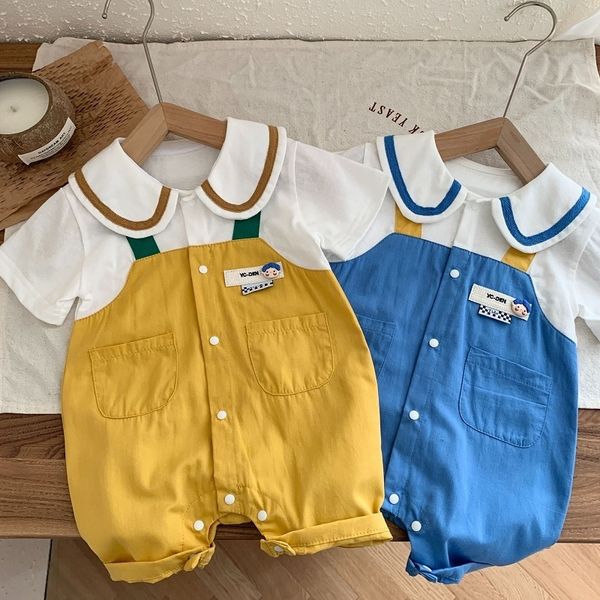 rompers 2023 summer born baby boy clothes short sleeve turn down collar patchwork pocket romper jumpsuit outfits birthday costume 230814, Blue
rompers 2023 summer born baby boy clothes short sleeve turn down collar patchwork pocket romper jumpsuit outfits birthday costume 230814, Blue