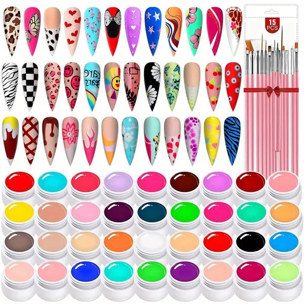 gel nail polish kit, 36 colors nail polish set nail art pigment set uv gel builder solid glue extension gel with 15 painting nail brushes fo
gel nail polish kit, 36 colors nail polish set nail art pigment set uv gel builder solid glue extension gel with 15 painting nail brushes fo