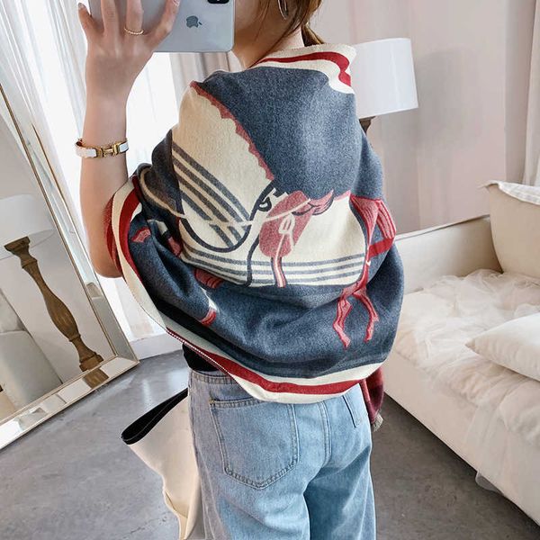 and 2023 korean scarf winter women's versatile autumn doublesided shawl long carriage pattern thickened warm neck owwf, Blue;gray
and 2023 korean scarf winter women's versatile autumn doublesided shawl long carriage pattern thickened warm neck owwf, Blue;gray