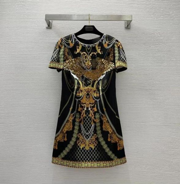 designer dress 2023 spring summer o neck short sleeve fashion milan runway sundress brand same style dresses 021782833180, Black;pink
designer dress 2023 spring summer o neck short sleeve fashion milan runway sundress brand same style dresses 021782833180, Black;pink