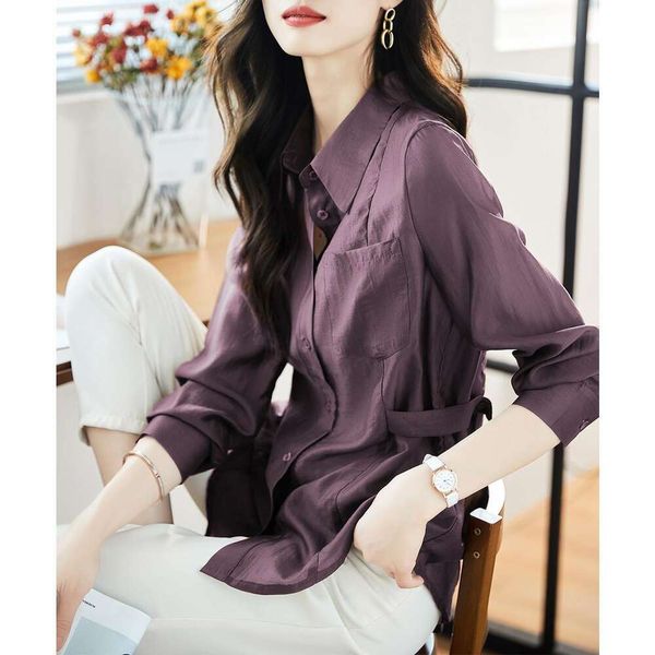 summer commuting temperament low waist adjustable shirt womens color long sleeve, White
summer commuting temperament low waist adjustable shirt womens color long sleeve, White