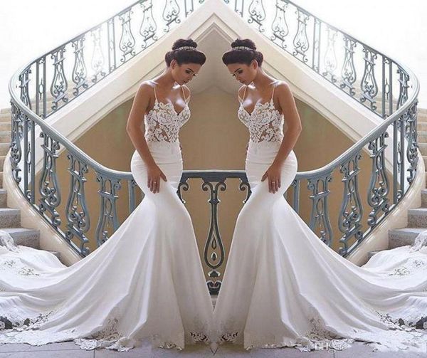 lace mermaid beach wedding dresses satin lace applique sweep train boho wedding bridal gowns robes de mariage bc01906578976, White
lace mermaid beach wedding dresses satin lace applique sweep train boho wedding bridal gowns robes de mariage bc01906578976, White