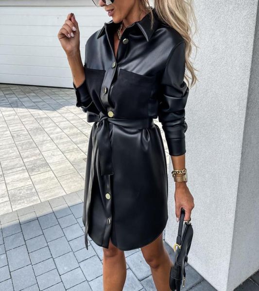 casual dresses wsevypo fall winter office lady pu leather shirts dress with belt elegant women turn down collar button up mini4995170, Black;gray
casual dresses wsevypo fall winter office lady pu leather shirts dress with belt elegant women turn down collar button up mini4995170, Black;gray