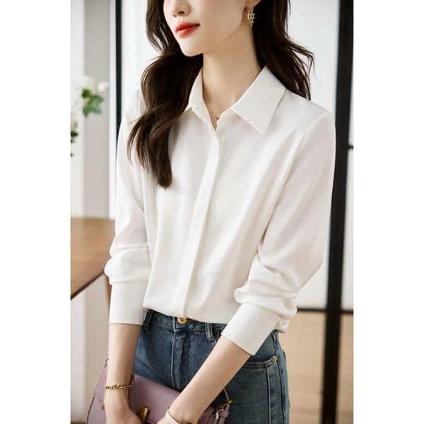 stain long sleeved shirt for women autumn design sense niche light mature hong kong style chiffon, White
stain long sleeved shirt for women autumn design sense niche light mature hong kong style chiffon, White