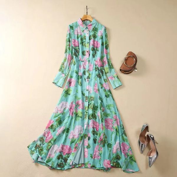 european and american women's clothing 2023 autumn new lapel long sleeve green flower print fashion pleated dress xxl, Black;gray
european and american women's clothing 2023 autumn new lapel long sleeve green flower print fashion pleated dress xxl, Black;gray