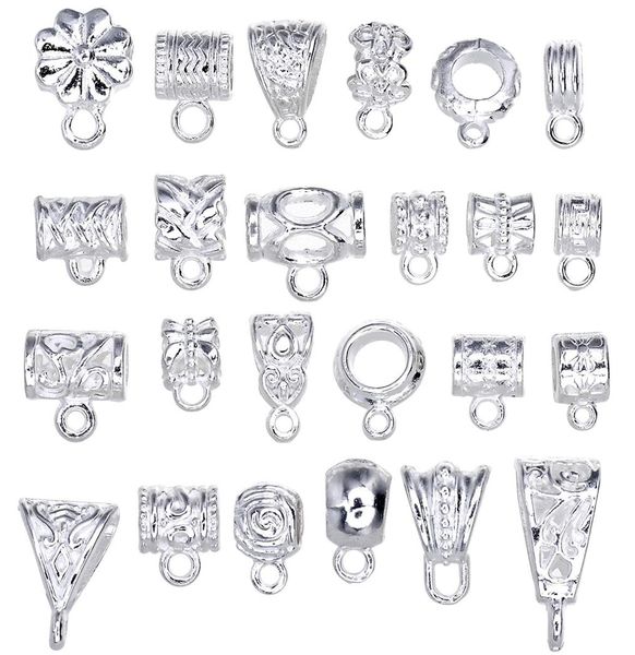 24pcs mix tibetan white silversilver color connectors bails big hole beads fit european charm bracelet pendant9072409, Black
24pcs mix tibetan white silversilver color connectors bails big hole beads fit european charm bracelet pendant9072409, Black