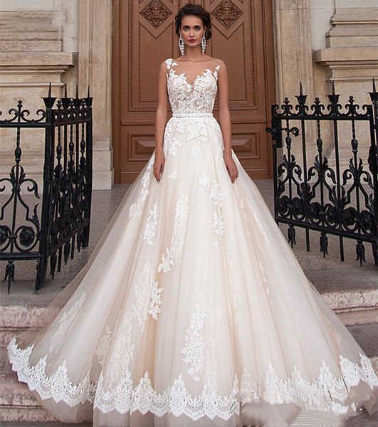 new long tulle lace a line wedding dresses v neck lace appliqued sweep train beaded shiny plus size wedding bride gown vestido de novia brid, White
new long tulle lace a line wedding dresses v neck lace appliqued sweep train beaded shiny plus size wedding bride gown vestido de novia brid, White