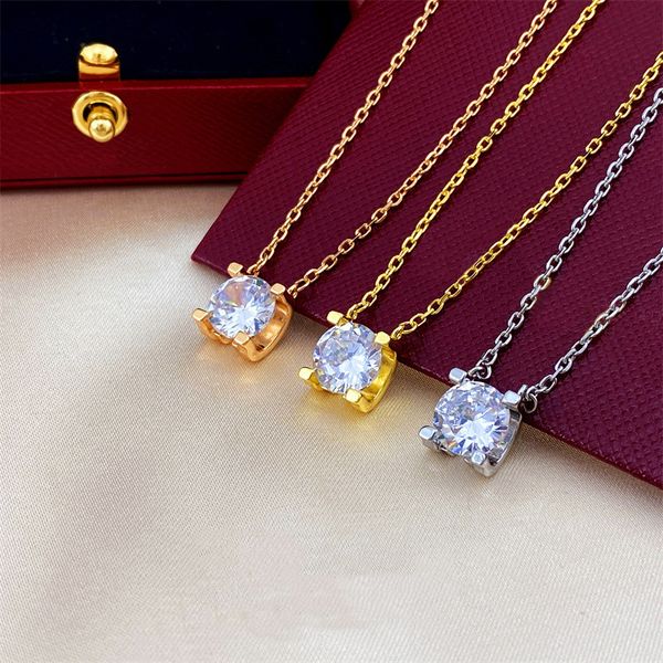 gold chains designer jewlery diamond necklace for woman charm stainless steel jewellery non fading four claw diamond pendant clavicular chai, Silver
gold chains designer jewlery diamond necklace for woman charm stainless steel jewellery non fading four claw diamond pendant clavicular chai, Silver