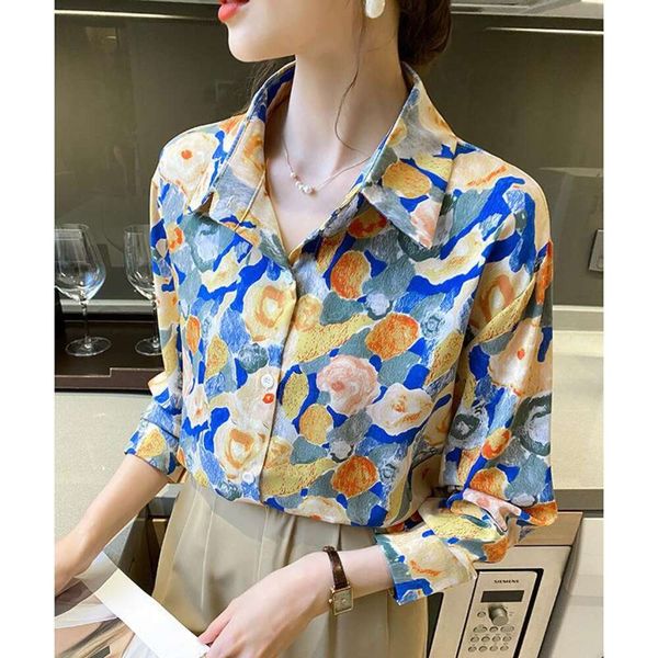 beautiful for a whole shirt season art sense fun watercolor print high waist line loose chiffon women, White
beautiful for a whole shirt season art sense fun watercolor print high waist line loose chiffon women, White
