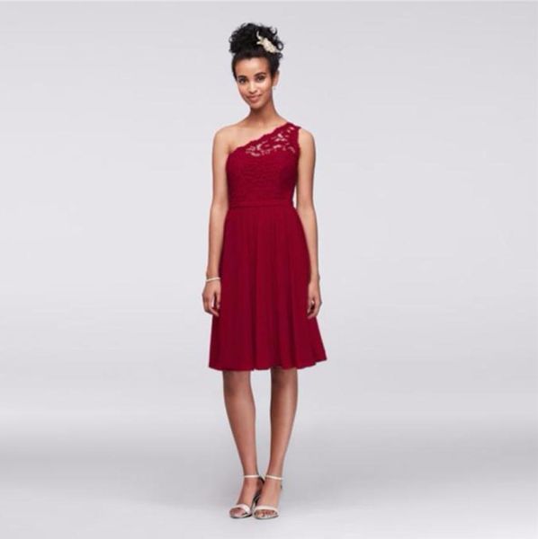 short one shoulder corded lace and chiffon knee length bridesmaid dress f15711 wedding party dress evening dress formal dresses5667006, White;pink
short one shoulder corded lace and chiffon knee length bridesmaid dress f15711 wedding party dress evening dress formal dresses5667006, White;pink