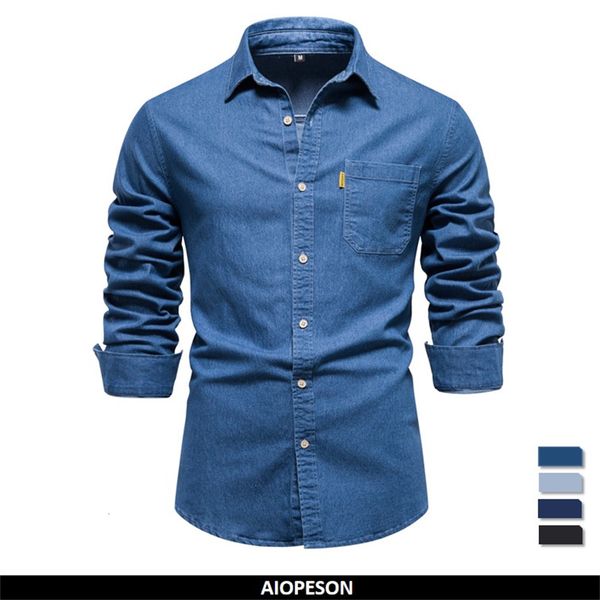 men s casual shirts aiopeson autumn cotton denim shirt solid color single pocket long sleeve jeans for men 230814, White;black
men s casual shirts aiopeson autumn cotton denim shirt solid color single pocket long sleeve jeans for men 230814, White;black