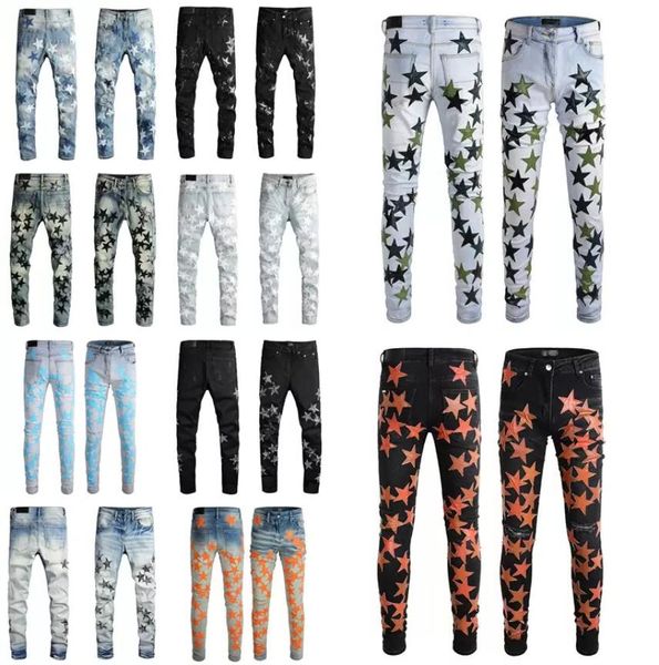 mens jeans for guys rip slim fit skinny man pants orange star patches wearing biker denim stretch cult stretch motorcycle trendy l1711732, Blue
mens jeans for guys rip slim fit skinny man pants orange star patches wearing biker denim stretch cult stretch motorcycle trendy l1711732, Blue