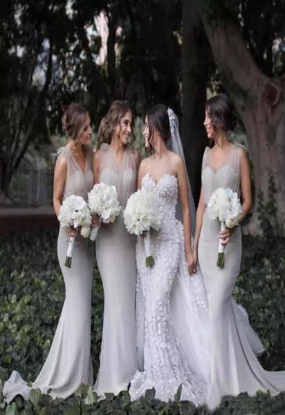 light gray long mermaid bridesmaid dresses with tulle straps sweetheart mermaid bridesmaid gowns back zipper custom made formal pa6299010, White;pink
light gray long mermaid bridesmaid dresses with tulle straps sweetheart mermaid bridesmaid gowns back zipper custom made formal pa6299010, White;pink