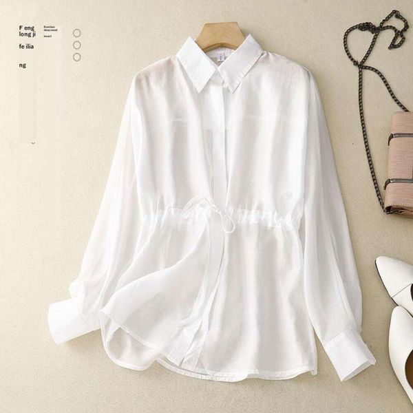 lightweight breathable summer loose thin casual shirt commuter long sleeve sun protection air conditioning womens, White
lightweight breathable summer loose thin casual shirt commuter long sleeve sun protection air conditioning womens, White