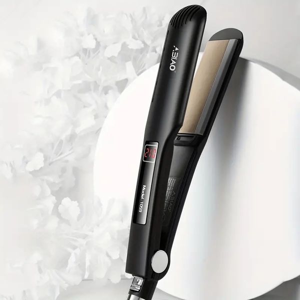 2-in-1 professional wide flat iron hair straightener and curler with display - perfect for creating smooth and shiny hair, Black
2-in-1 professional wide flat iron hair straightener and curler with display - perfect for creating smooth and shiny hair, Black