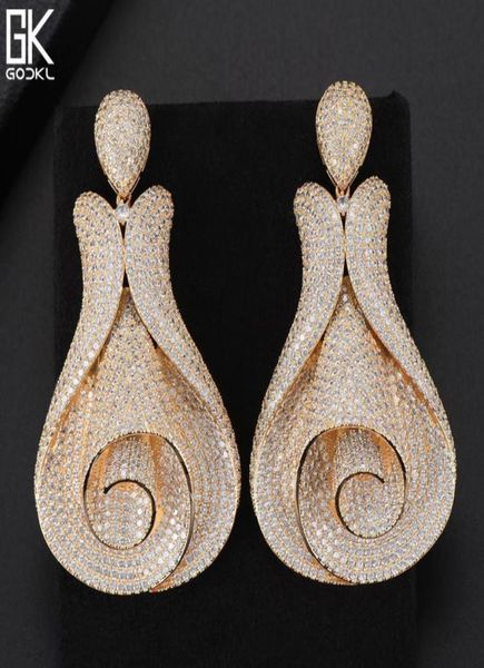 godki luxury flower statement big dangle earring for women wedding cubic zircon cz indian gold bridal earrings fashion jewelry j194959837, Golden;silver
godki luxury flower statement big dangle earring for women wedding cubic zircon cz indian gold bridal earrings fashion jewelry j194959837, Golden;silver