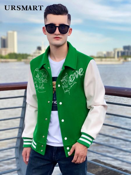 men s jackets baseball coat men s leather sleeves lapel wool jacket thickened interior for warmth british academy coat male 230814, Black;brown
men s jackets baseball coat men s leather sleeves lapel wool jacket thickened interior for warmth british academy coat male 230814, Black;brown